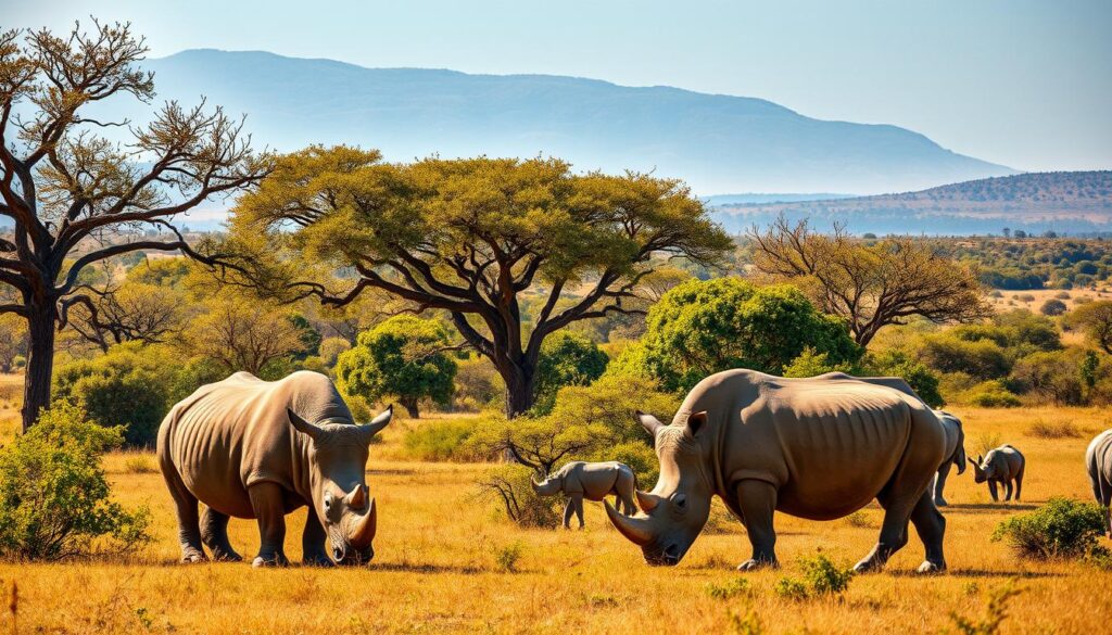Safari en Zambie conservation rhinocéros